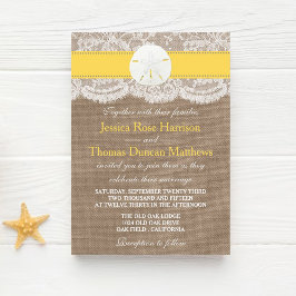 Invitación La colección de bodas de arena amarilla en la play