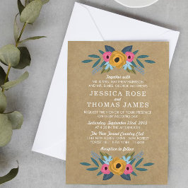 Invitación La colección de Bodas de flores de Kraft