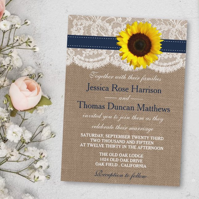 Invitación La colección de Bodas de girasol ruso - Armada (Subido por el creador)