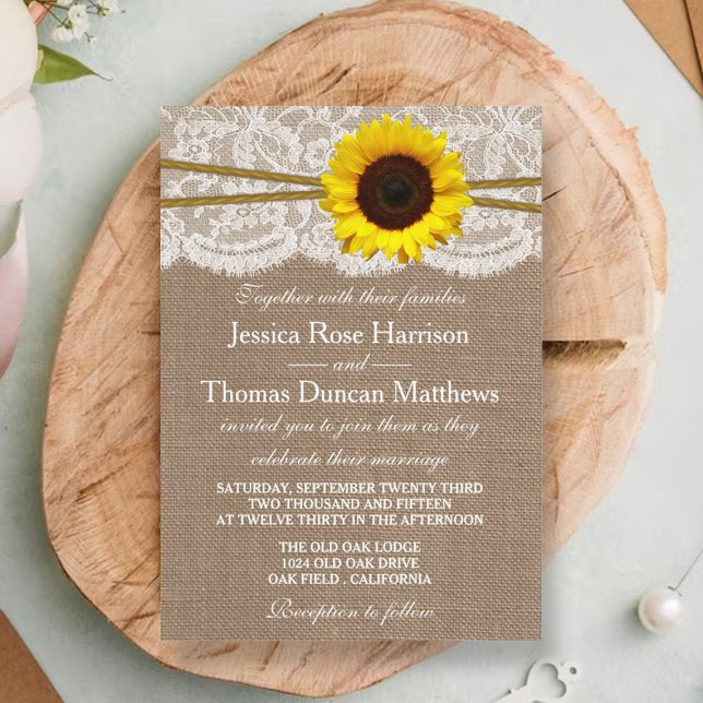 Invitación La colección de Bodas de girasol rústico (Subido por el creador)