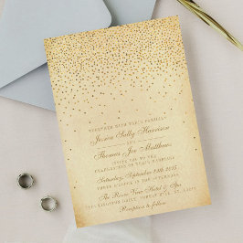 Invitación La colección de Bodas Glam Gold Confetti