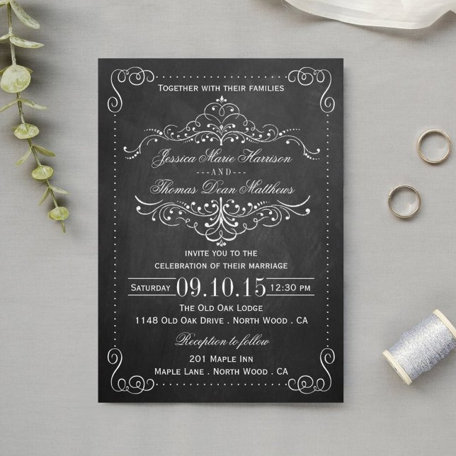 Invitación La colección de Bodas Ornate Chalkboard - Invita (Subido por el creador)