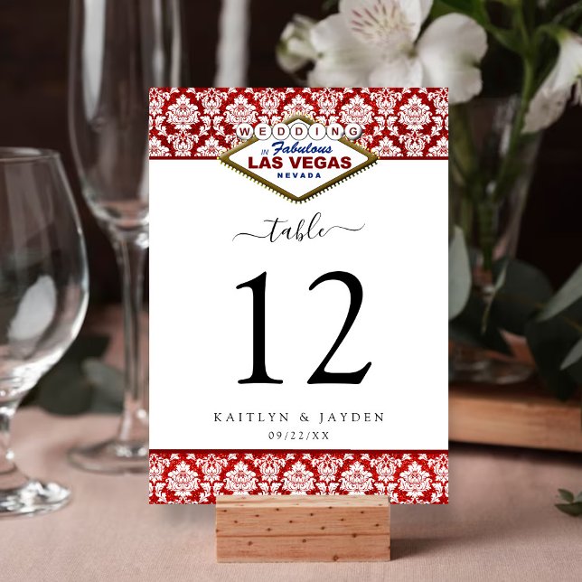 Invitación La colección de Bodas Purpurinas Damask Las Vegas (Subido por el creador)