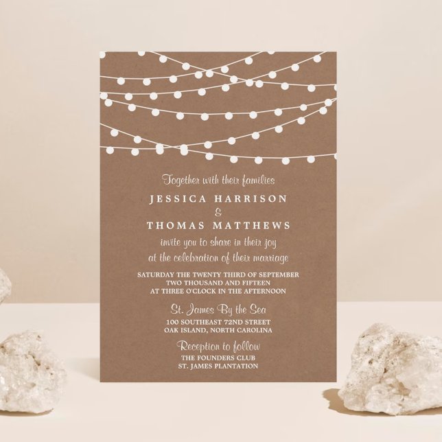 Invitación La colección de Bodas Rustic Kraft Lights (Subido por el creador)