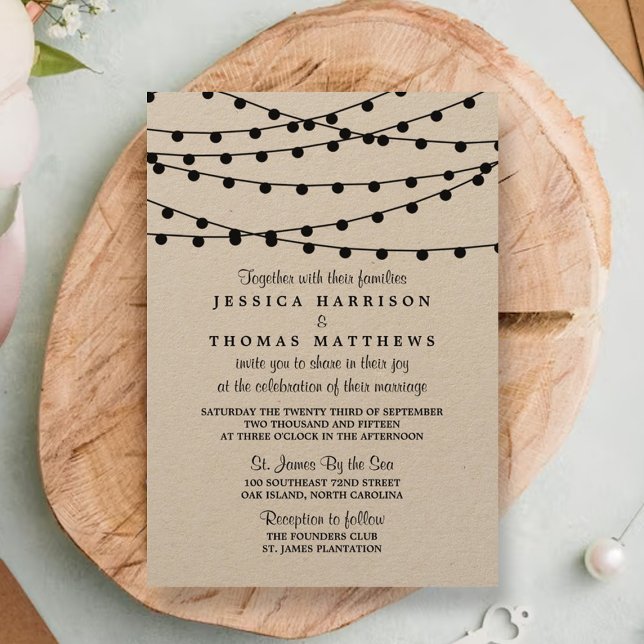 Invitación La colección de Bodas Rustic Kraft Lights (Subido por el creador)