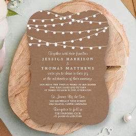 Invitación La colección de Bodas Rustic Kraft Lights