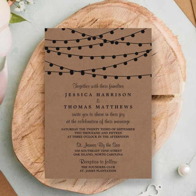 Invitación La colección de Bodas Rustic Kraft Lights (Subido por el creador)