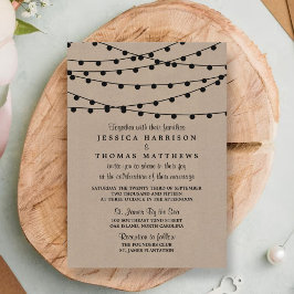 Invitación La colección de Bodas Rustic Kraft Lights
