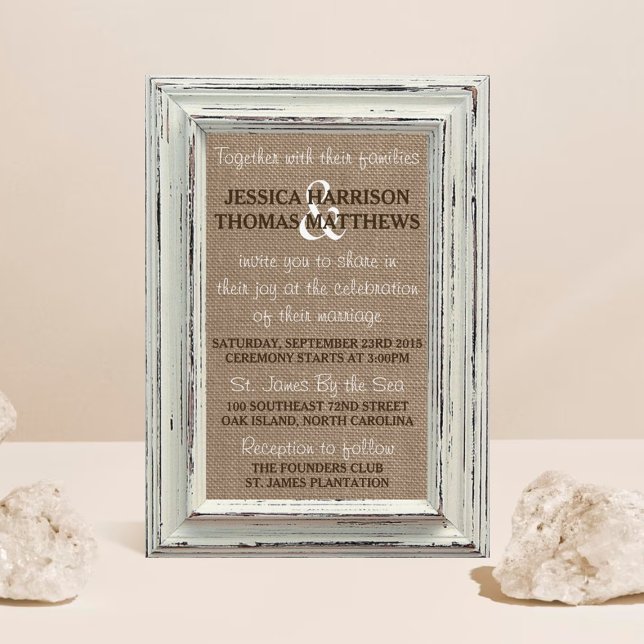 Invitación La colección de cuadros blancos rústicos y Bodas B (Subido por el creador)