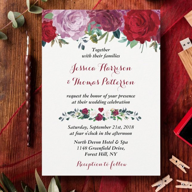 Invitación La colección romántica de Bodas florales (Subido por el creador)