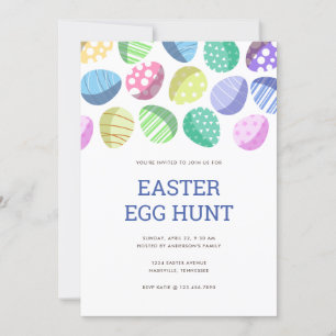 Invitación La colorida caza moderna de huevos de Pascua