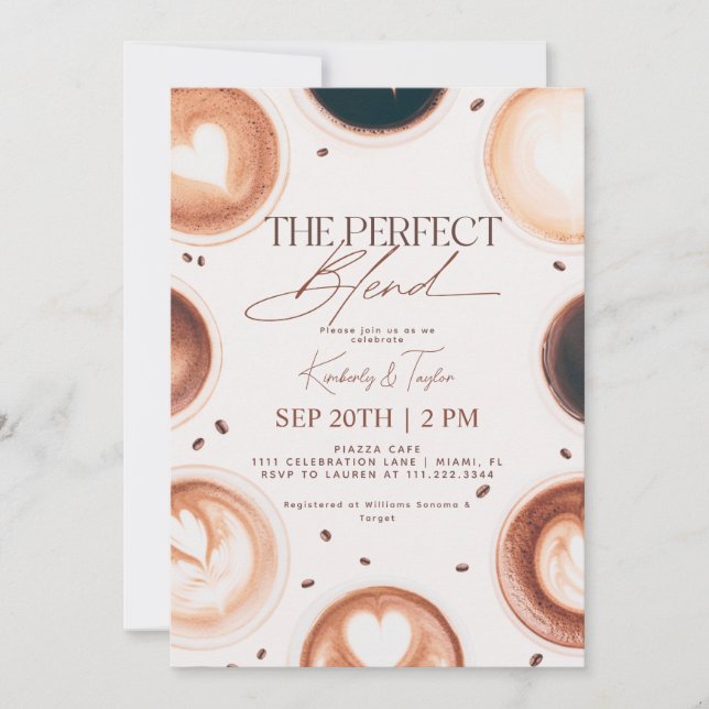 Invitación La Combinación Perfecta de Café para la Despedida  (Anverso)