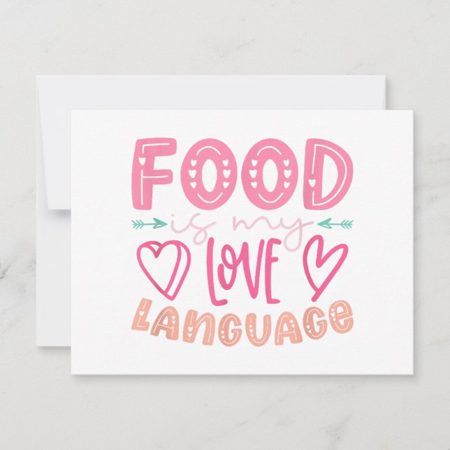 Invitación La comida es mi lenguaje de amor - Comida retro Lo (Anverso)