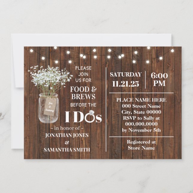 Invitación La comida y las brechas del bebé antes de la ducha (Anverso)