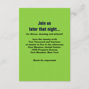 Invitación LA COMPULSIVA TEXTER Bar Mitzvah Fiesta Card