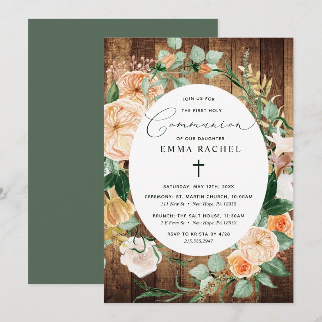 Invitación La Comunidad de Madera Rusa Personalizada del Boho (Anverso / Reverso)