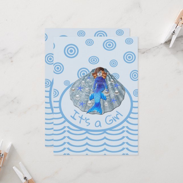 Invitación La concha de la sirena estadounidense es un Chica (Anverso/Reverso In Situ)