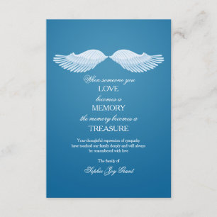 Invitación La condolencia de las alas del ángel le agradece