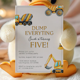 Invitación La construcción vació todo 5º cumpleaños