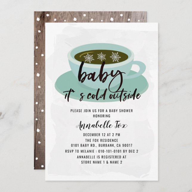 Invitación La Copa del Café bebe su frío fuera de Baby Shower (Anverso / Reverso)