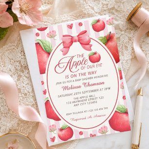 Invitación La Coqueta Manzana De Nuestros Ojos Rosa Rojo Baby