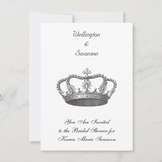 Invitación La corona clásica de la reina (Anverso)