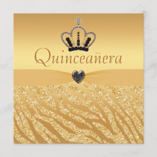 Invitación La corona de la princesa quinceañera, el Purpurina