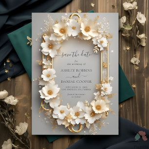Invitación La Corona Floral Real De Rosas Blancas Salva La Fe