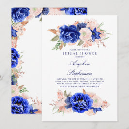 Invitación La cortina marital elegante de color rosa y marina
