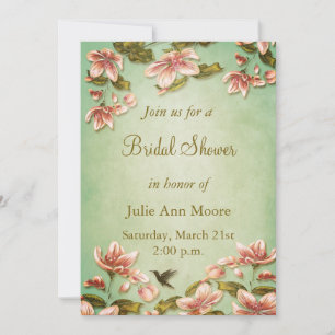Invitación La cosecha de azaleas rosadas en la ducha de barni