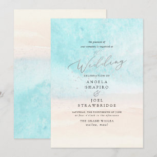 Invitación La costa azul de cristal de PixDezines, la boda de