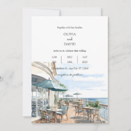 Invitación La costa costera en la azotea Cafetería con vistas