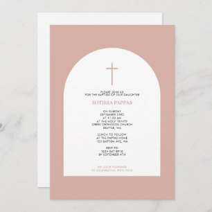 Invitación La cristiandad ortodoxa griega bautismo Chica arco