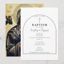 Invitación La cristiandad ortodoxa griega bautiza el arco mod