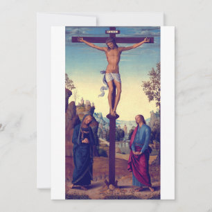 Invitación La Crucifixión con la Virgen de Pietro Perugino