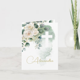 Invitación La cruz de los Rosas de fotografía bautizados por 