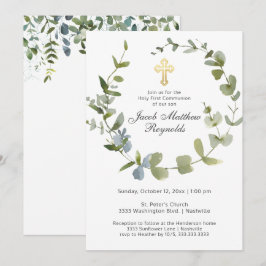 Invitación La Cruz del Oro Santa Comunión Eucalyptus Greenera