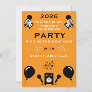 Invitación La cuenta regresiva de Año Nuevo hasta Karaoke