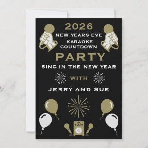 Invitación La cuenta regresiva de Año Nuevo hasta Karaoke