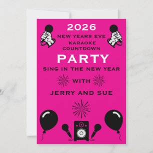 Invitación La cuenta regresiva de Año Nuevo hasta Karaoke