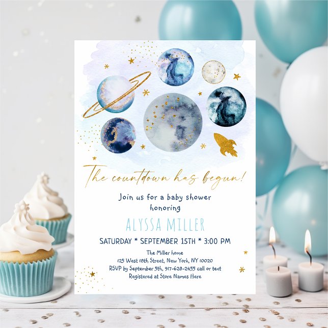 Invitación La cuenta regresiva del espacio de oro azul ha com (Subido por el creador)