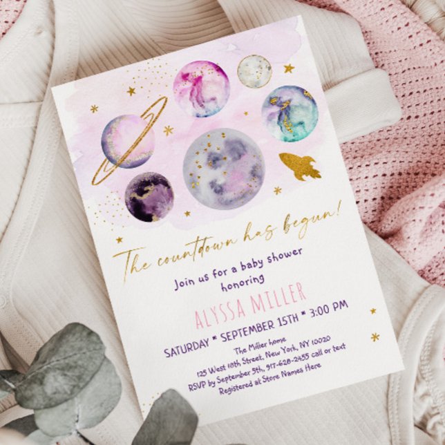 Invitación La cuenta regresiva del espacio de oro rosado ha c (Subido por el creador)