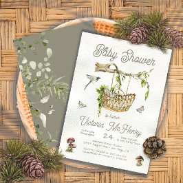 Invitación La cuna forestal de Woodland Cradle Boho Baby Show