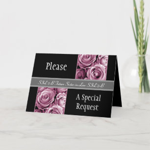 Invitación La CUÑADA FUTURA de los rosas ROSADOS sea mi dama