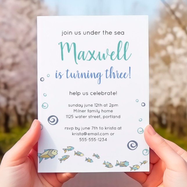 Invitación La Cuta Bajo El Mar cumple tres años (Subido por el creador)