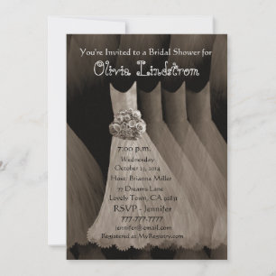 Invitación La dama de honor de TAUPE se viste de novia ducha 