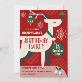 Invitación La decoración clásica de los navidades venados