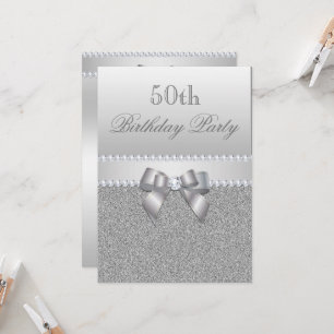 Invitación La deslumbrante fiesta de cumpleaños plateado