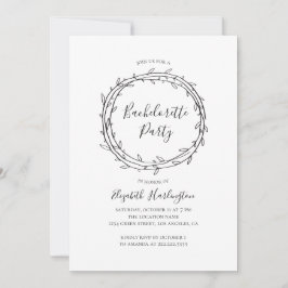 Invitación La despedida de soltera botánica. Blanco y negro