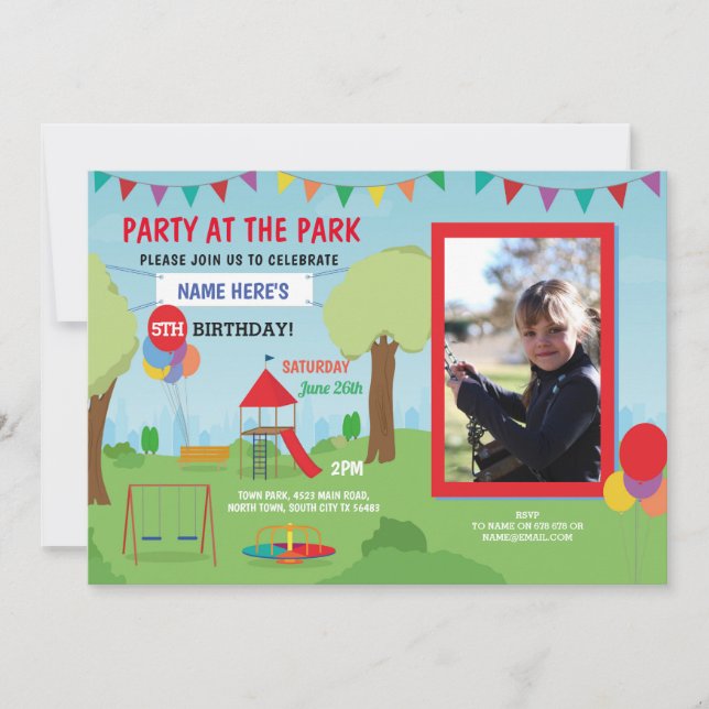 Invitación La diapositiva de la fiesta de cumpleaños del (Anverso)